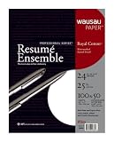 Wausau Professional Series Royal Cotton Resume Kit #29680 White 100 Sheets Paper and 50 Envelopes