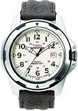Timex Men's Expedition T49261 Brown Leather Quartz Watch with White Dial