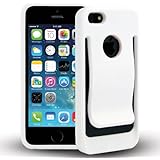iPhone SE Case, iPhone 5S Case, iPhone 5 Case, CellJoy [Slim Clip] (White) Protective Hybrid Armor TPU Phone Cover Skin with Belt Clip / Credit Card / Money Clip
