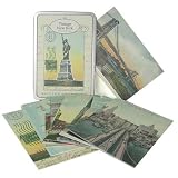 Cavallini Carte Postale Glitter Vintage New York set of 12 cards in tin (all different designs)
