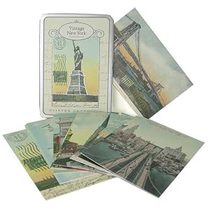 Cavallini Carte Postale Glitter Vintage New York set of 12 cards in tin (all different designs)