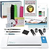 Silhouette Cameo Bundle with Vinyl Starter Kit, 2 Cutting Blades, Pixscan Mat, Sketch Pens, Tools and Guide