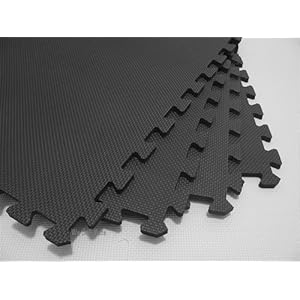48 Square Feet ( 12 tiles + borders) 'We Sell Mats' Charcoal Gray 2' x 2' x 3/8 Anti-Fatigue Interlocking EVA Foam Exercise Gym Flooring