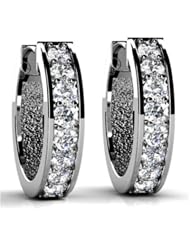 1.50 ct Round Cut Diamond Hoop Huggie Earrings in Prong Setting