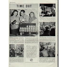 "TIME OUT - Richard Arlen and Eva Gabor take time out from making Paramount's recent picture "FORCED LANDING". Kansas City, Missouri: Comely hostesses from the Kansas City Southern take time out at the Union Station Shop. Milwaukee, Wisconsin: Directly opposite Milwaukee's Downer College, Hoffman's Pharmacy caters to the largest clientele in town. Sioux City, Iowa: Popular with Morningside College students is M.L. Gunderson's, Gunny's Cafe. Fort Wayne, Indiana: Here in northeastern Indiana's largest department store, Wolf and Dessauer's shoppers gather for snacks." ..... 1941 Heinz 57 Ad, A2426