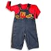 Picture Me by Austin & Ashley - Toddler Girls Overall Set, Red, Blue Denim