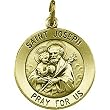 14K Yellow Gold St. Joseph Medal - 22.00mm