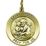 14K Yellow Gold St. Joseph Medal - 18.00mm