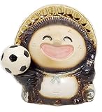 【信楽焼】笑福　サッカー狸　5号　サイズ・約幅15×奥行き11×高さ15cm