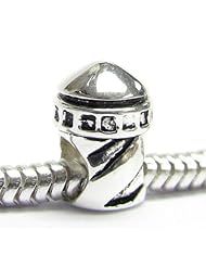 Sterling Silver Lighthouse Tower Bead For Pandora Chamilia Baigi Troll European Story Charm Bracelets