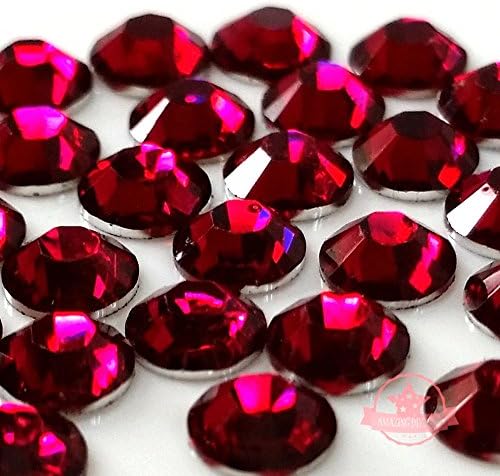 300 pcs RUBY rose pink red 6mm DIY Resin Round Rhinestones Gems 14 facets Flatback *ship with FREE GIFT from GreatDeal68*