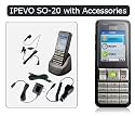 IPEVO S0-20 Wi-Fi Phone for Skype with Accessories, Includes Charging Cradle, Handsfree Earphone with Mic and On/off Button, Wall Charger, Car Charger and USB Charger