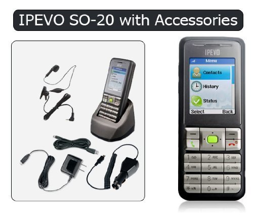 Ipevo S0-20 Cordless Wi-Fi Phone for Skype with 1.8
