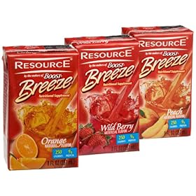 Resource? Breeze, Variety Case, Orange, Peach and Wild Berry, 8-Ounce Boxes (Pack of 27)