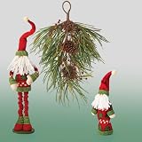 Cozy Christmas Decoration Tall Santa and 20 L. Red Berry Pine Door Swag