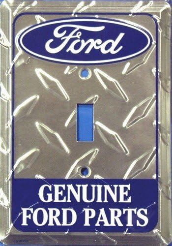 Ford Genuine Parts Diamond Embossed Vanity Metal Novelty Single Light Switch Cover Plate LS10155