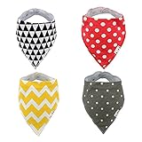 ALVABABY ベビー ビブ 三角 よだれかけ スナップ サイズ調整可能 4枚セット SK03-PC-JP