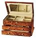 Dresser Top Wood Jewelry Chest in Exotic Maple Burl Wood. RaGar