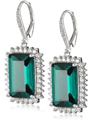 CZ by Kenneth Jay Lane "Traditional" 20 cttw Pave Framed Leverback Earrings