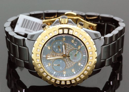 Black Ladies Ceramic Watches: Techno Master Diamond Watch