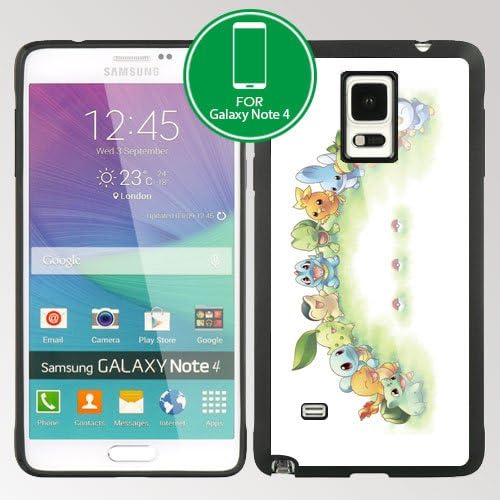 Pokemon Popular Cute Eevee Pikachu Samsung Galaxy Note 4 TPU case (#3 Black)