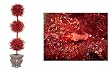 5' Pre-Lit Red Tinsel Triple Ball Potted Topiary Tree - Red Lights