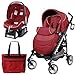 Peg Perego Switch Four Travel System with a Diaper Bag - Geranium Red