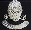 Wedding Ceremonial Arras, or 13-silver plated Coins, with Silver Plated Treasure Box: Imported and Hand-Made