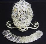 Wedding Ceremonial Arras, or 13-silver plated Coins, with Silver Plated Treasure Box: Imported and Hand-Made