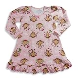 Sara's Prints - Toddler Girls Long Sleeve Musical Monkey Nightgown, Pink, Brown (Size 2)