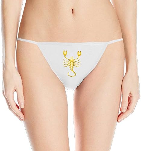Gold Zodiac Scorpio Sexy Women's Cotton White Bikini Briefs Small