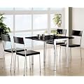 Buxton Black Glass Drop Leaf Dining Table + 4 Chairs
