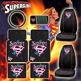 51rmK58H83L. SL160  8pc Supergirl Car Mats Seat Covers Steering Covers CD Visor...