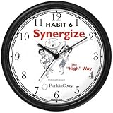 Habit 6 - Synergize (English Text) - Wall Clock from THE 7 HABITS - CLOCK COLLECTION by WatchBuddy Timepieces (Black Frame)