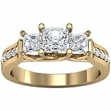 14K Yellow Gold Diamond Three Stone Anniversary Ring 1.05 Ct. 51rmMYoHzQL. SL160 14K Yellow Gold Diamond Three Stone Anniversary Ring 1.05 Ct.