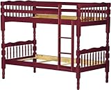 Arlington Twin/Twin Bunk Bed, 2.5" Turned Post, 8 Slats, 100% Solid Wood, M ....