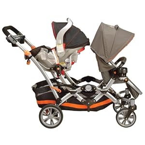 Contours Options Tandem II Stroller, Tangerine