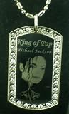 51rmcGPi6OL. SL160  Michael Jackson King of Pop CZ dog tag pendant necklace
