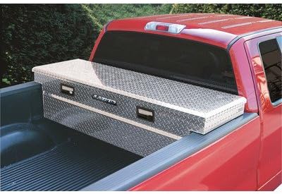 Lund 79310 63-Inch Aluminum Mid-Size Full Lid Cross Bed Truck Tool Box with Full Lid, Diamond Plated, Black