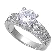 Sterling Silver Ring - Round Clear CZs - Prong Set - 9 mm x 3 mm, Sizes 5-10 Sterling Silver Ring - Round Clear CZs - Prong Set - 9 mm x 3 mm, Sizes 5-10
