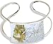 Womens Cuff Bracelets Sterling Silver Citrine Gemstone (brclt122)