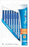 Paper Mate Write Bros. Stick Medium Tip Ballpoint Pens, 10 Blue Ink Pens(9313499)