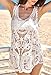 MG Collection® White Floral Design Openwork Lace Beach Top / Swimsuit Cover Up