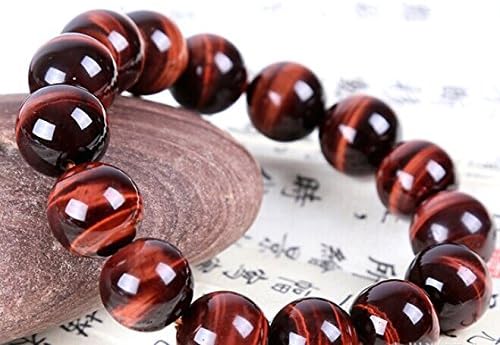 Natural 5a Grade Red Tiger's Eye Round Gem Beads Genuine Semi Precious Gemstones Bead Stretch Beaded Bracelet with Box Pack (6mm Women Style)
