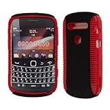 Premium - Blackberry 9900/ Bold Rubberized Hybrid Case Red with Black - Fac ....