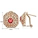Yoursfs 18k Rose Gold Plated Vintage Ruby Necklace and Ring and Earring Bridal Jewelry Sets