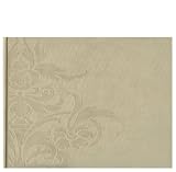 Pierre Belvedere Damask Guest Book, Padded Cover, Ivory (978860)