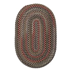 Traditional Brown Verigated Oval Braid Rug