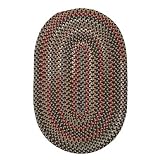 Traditional Brown Verigated Oval Braid Rug, 5 ft x 7 ft oval