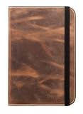 OCTOVO Genuine Vintage Leather Book Cover / Jacket Case for Kindle 3 - Antique Classic Brown (Fits Kindle Keyboard)
